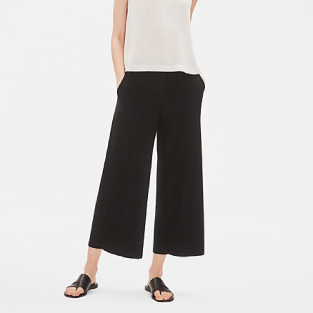 Eileen Fisher Wide Leg Crop Black Pants
